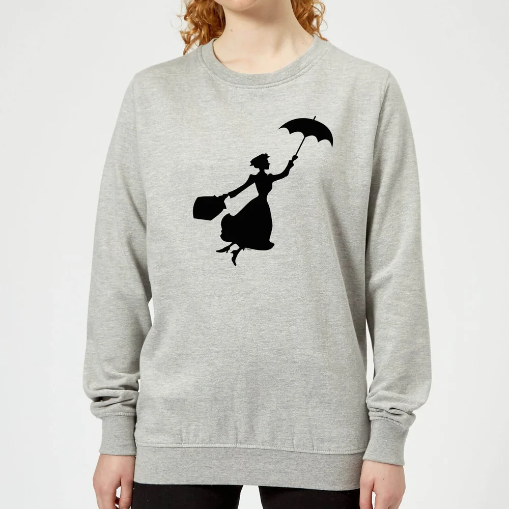 Mary Poppins Flying Silhouette Damen Weihnachtspullover - Grau - 3XL Bild 1