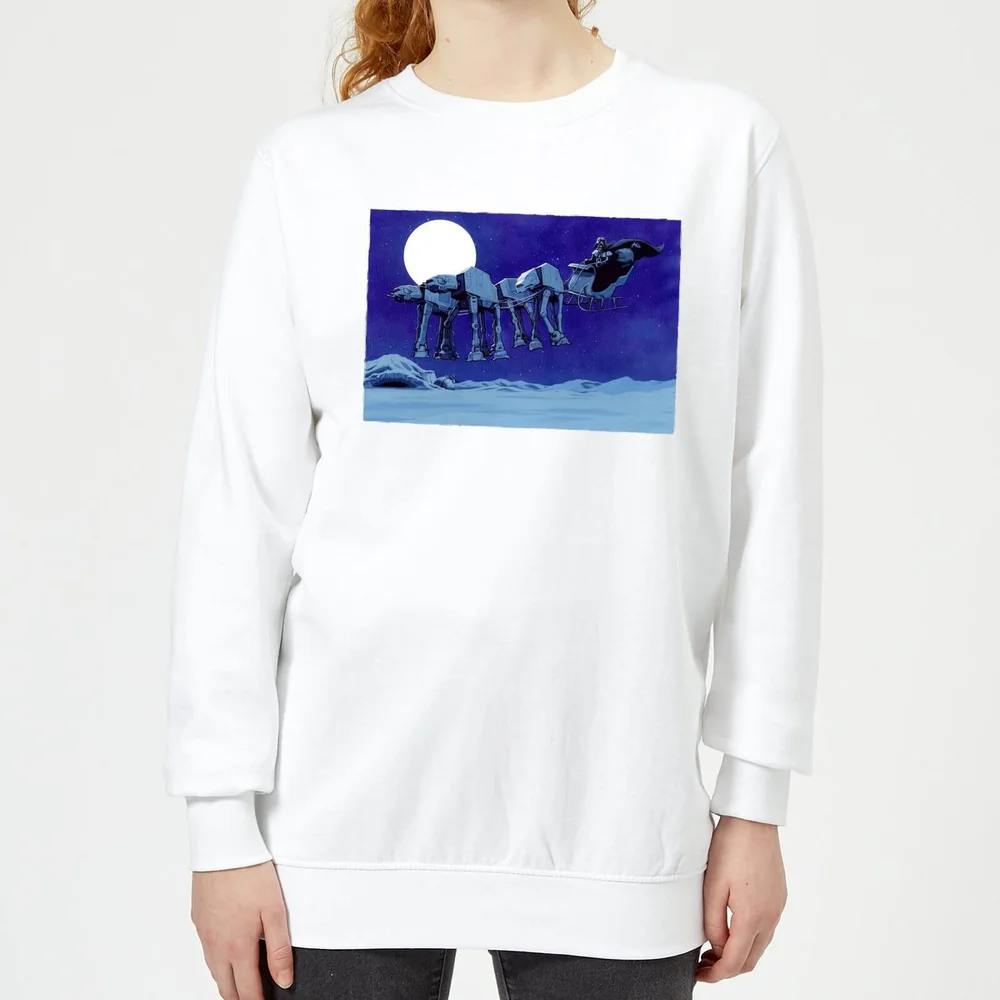 Star Wars AT-AT Darth Vader Sleigh Damen Weihnachtspullover – Weiß - XS Bild 1