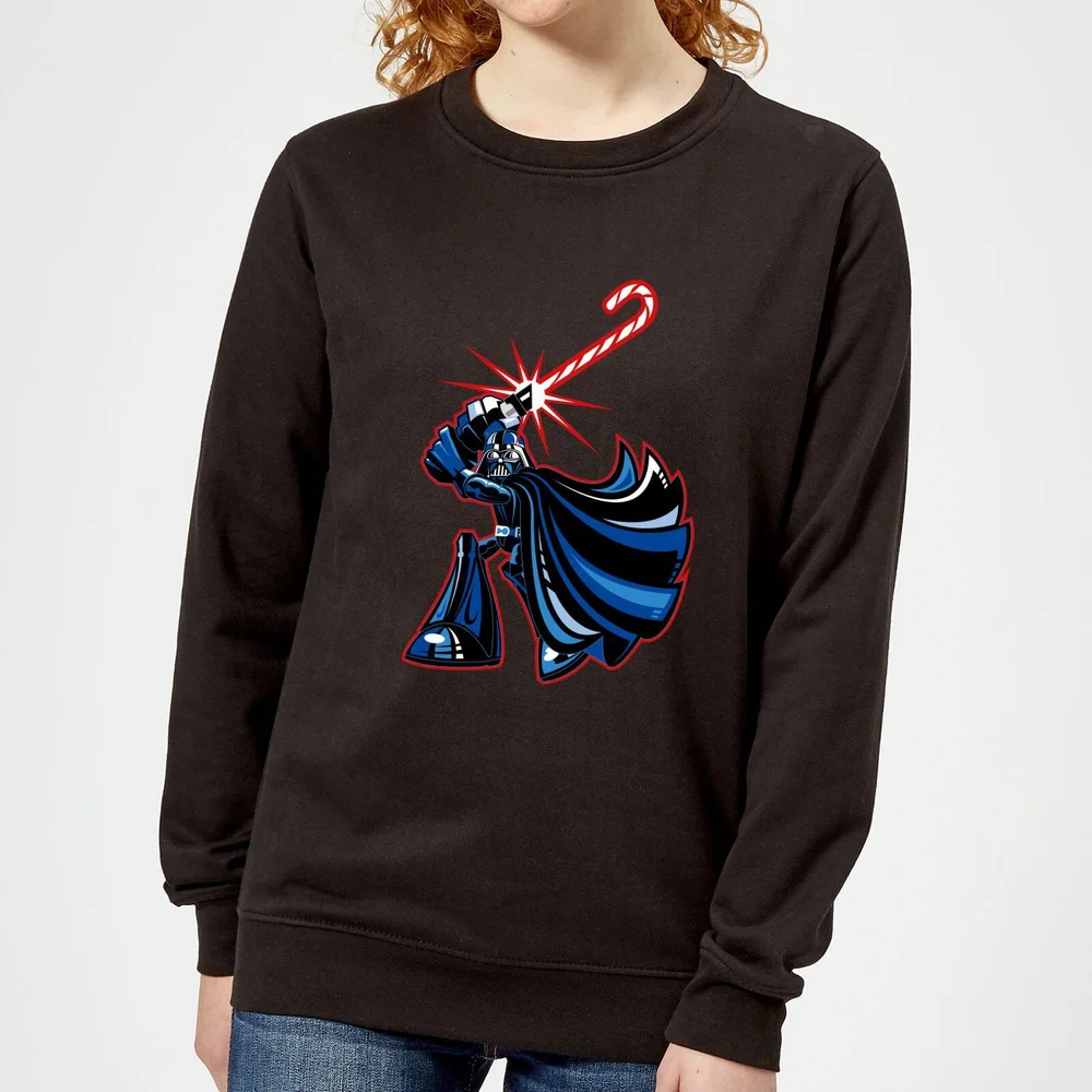 Star Wars Candy Cane Darth Vader Damen Weihnachtspullover – Schwarz - XS Bild 1
