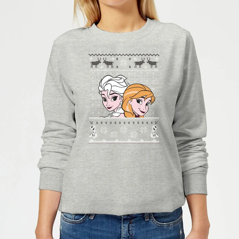 Disney Frozen Elsa and Anna Women's Christmas Sweatshirt - Grey - 3XL Bild 1