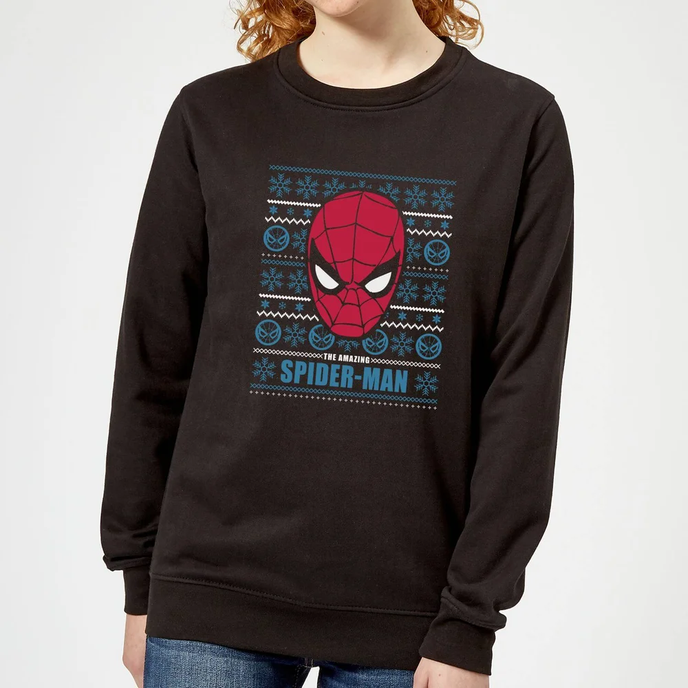 Marvel Spider-Man Damen Weihnachtspullover – Schwarz - XS Bild 1