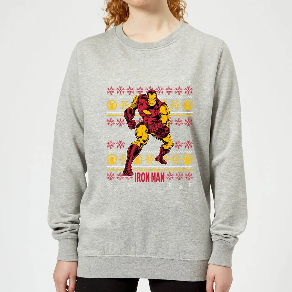 Marvel Iron Man Women's Christmas Sweatshirt - Grey - 3XL - Grau Bild 1