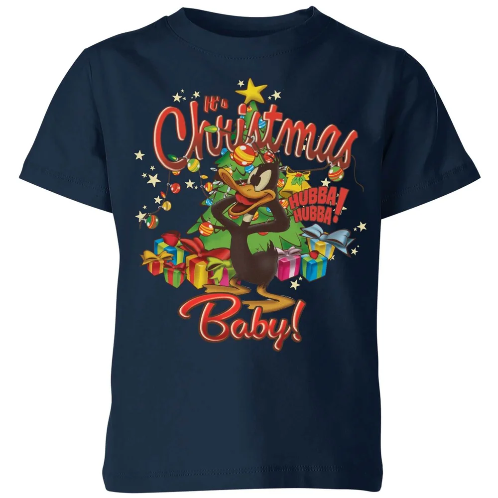 Looney Tunes Its Christmas Baby Kinder Christmas T-Shirt - Navy Blau - 3-4 Jahre Bild 1