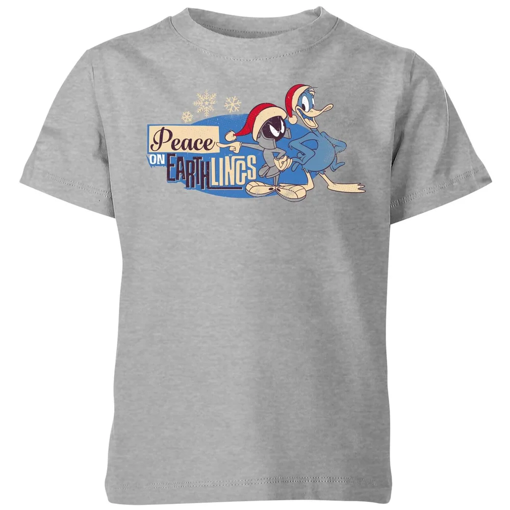 Looney Tunes Peace Among Earthlings Kinder Christmas T-Shirt - Grau - 3-4 Jahre Bild 1