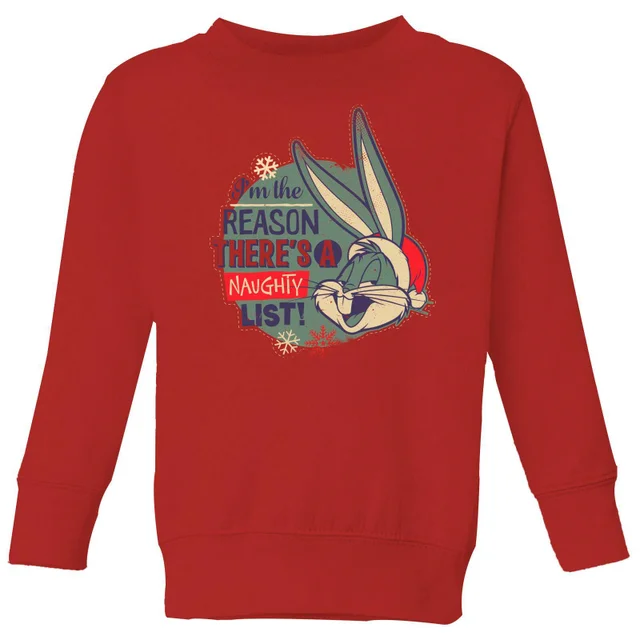 Looney Tunes I'm The Reason There Is A Naughty List Kinder Weihnachtspullover – Rot