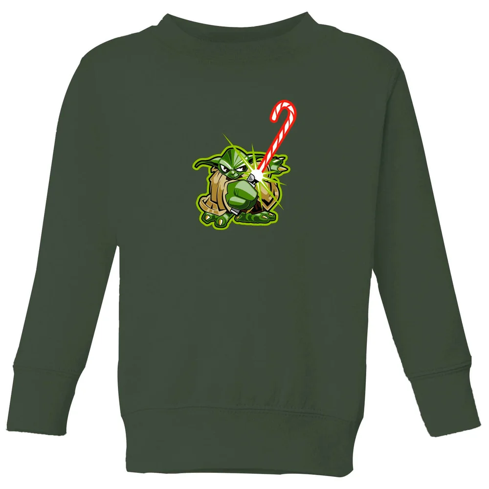 Star Wars Candy Cane Yoda Kinder Weihnachtspullover – Grün - 3-4 Jahre Bild 1