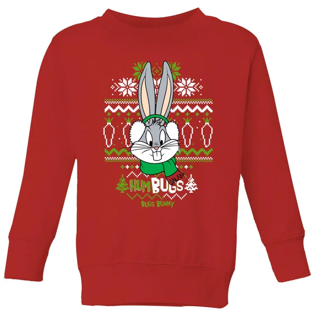 Looney Tunes Bugs Bunny Knit Kinder Weihnachtspullover – Rot