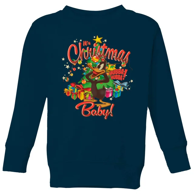 Looney Tunes Its Christmas Baby Kinder Weihnachtspullover – Navy
