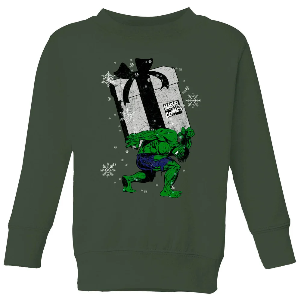 Marvel The Incredible Hulk Christmas Present Kinder Weihnachtspullover – Grün - 3-4 Jahre Bild 1