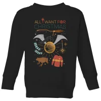 Harry Potter All I Want Kinder Weihnachtspullover - Schwarz - undefined undefined