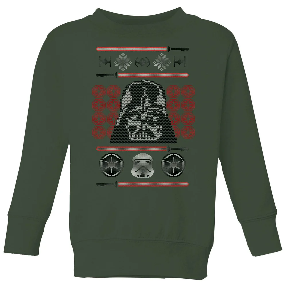 Star Wars Darth Vader Face Knit Kinder Weihnachtspullover – Grün - 3-4 Jahre Bild 1