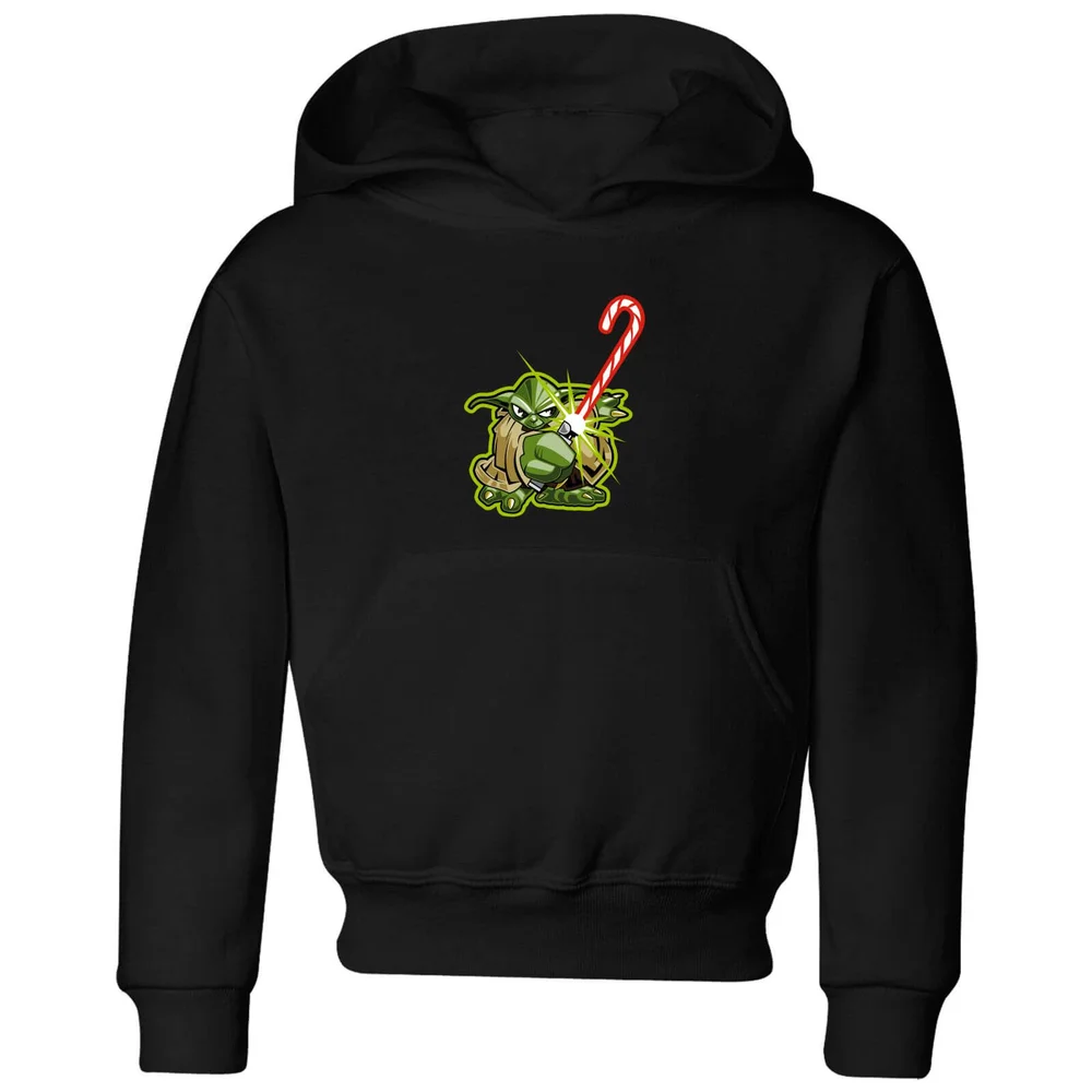 Star Wars Candy Cane Yoda Kids' Christmas Hoodie - Black - 3-4 Jahre Bild 1