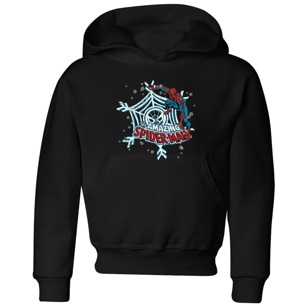Marvel The Amazing Spider-Man Snowflake Web Kids' Christmas Hoodie - Black - 3-4 Jahre Bild 1