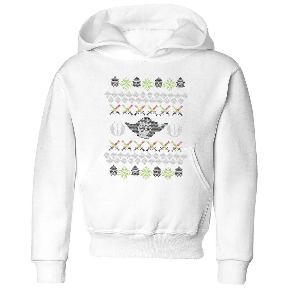 Star Wars Yoda Knit Kids' Christmas Hoodie - White - 3-4 Jahre Bild 1