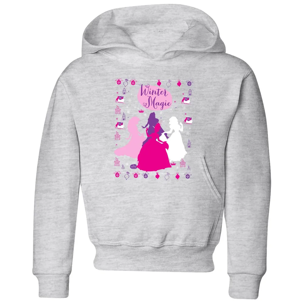 Disney Princess Silhouettes Kids' Christmas Hoodie - Grey - 3-4 Jahre Bild 1