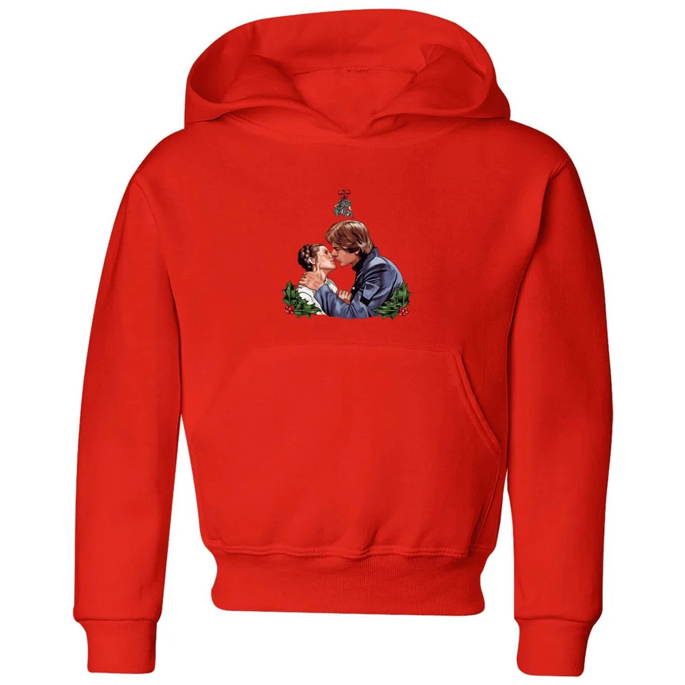 Star Wars Mistletoe Kiss Kids' Christmas Hoodie - Red - 3-4 Jahre Bild 1