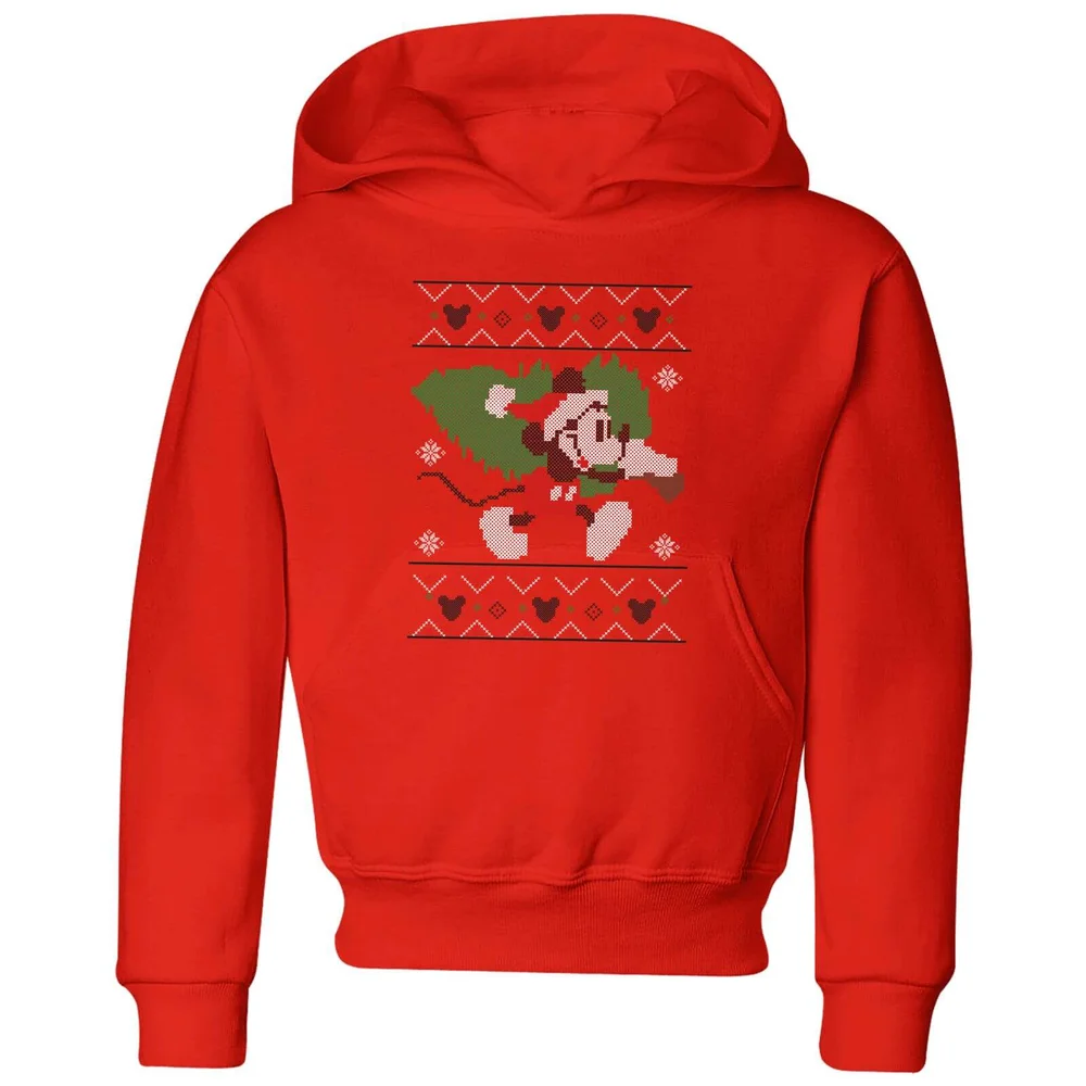 Disney Tree Mickey Kids' Christmas Hoodie - Red - 3-4 Jahre Bild 1