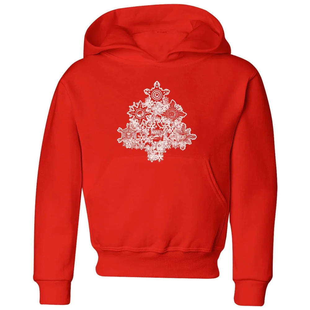 Marvel Shields Snowflakes Kids' Christmas Hoodie - Red - 3-4 Jahre Bild 1