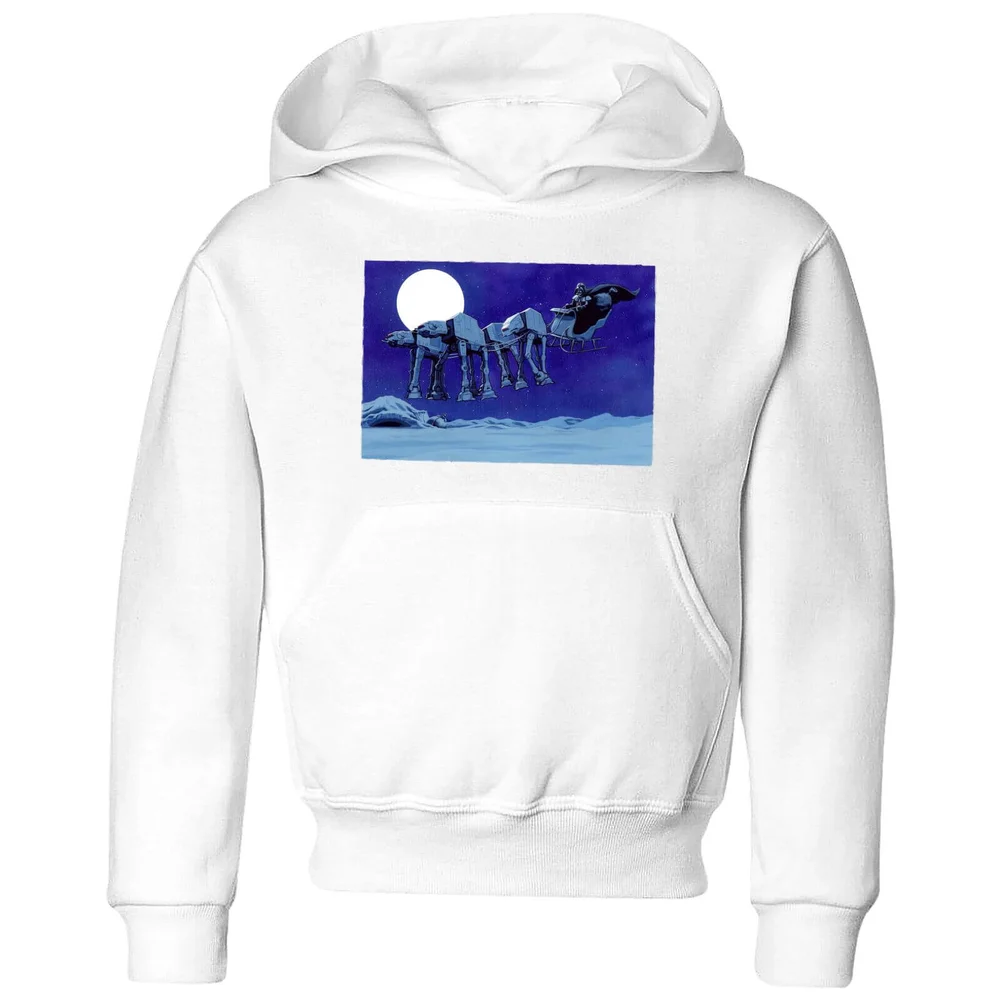 Star Wars AT-AT Darth Vader Sleigh Kids' Christmas Hoodie - White - 3-4 Jahre Bild 1