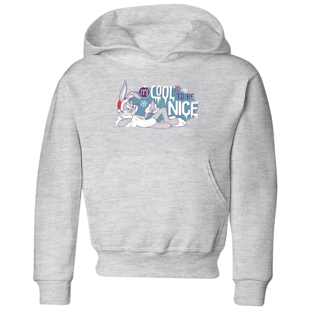 Looney Tunes Its Cool To Be Nice Kinder Christmas Hoodie - Grau - 3-4 Jahre Bild 1