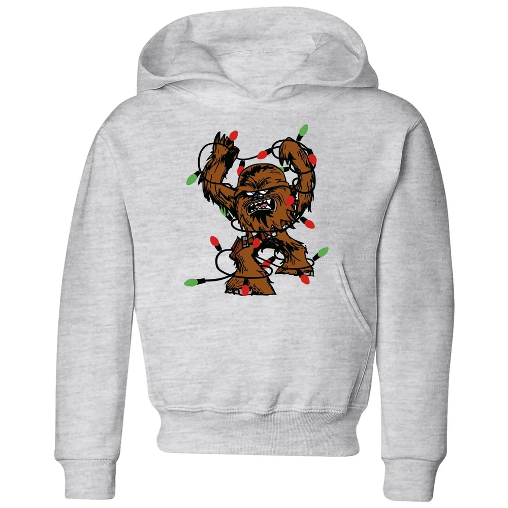 Star Wars Tangled Fairy Lights Chewbacca Kids' Christmas Hoodie - Grey - 3-4 Jahre Bild 1