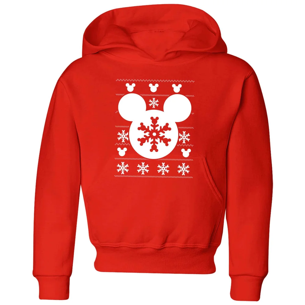 Disney Snowflake Silhouette Kids' Christmas Hoodie - Red - 3-4 Jahre Bild 1
