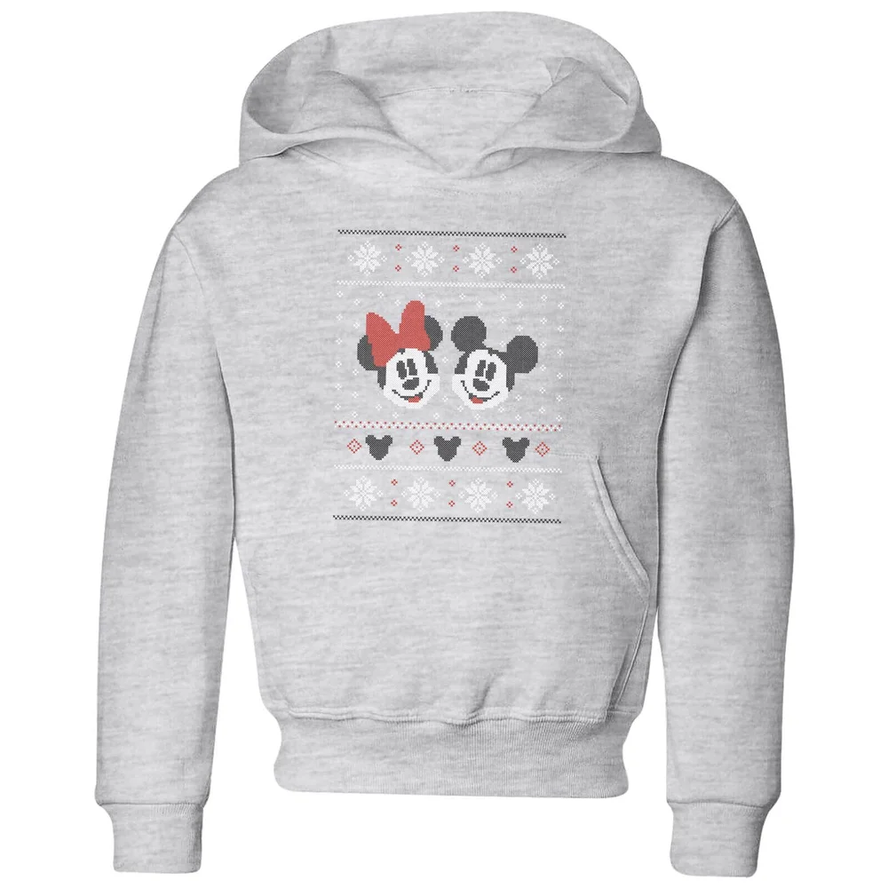 Disney Mickey and Minnie Kids' Christmas Hoodie - Grey - 3-4 Jahre Bild 1