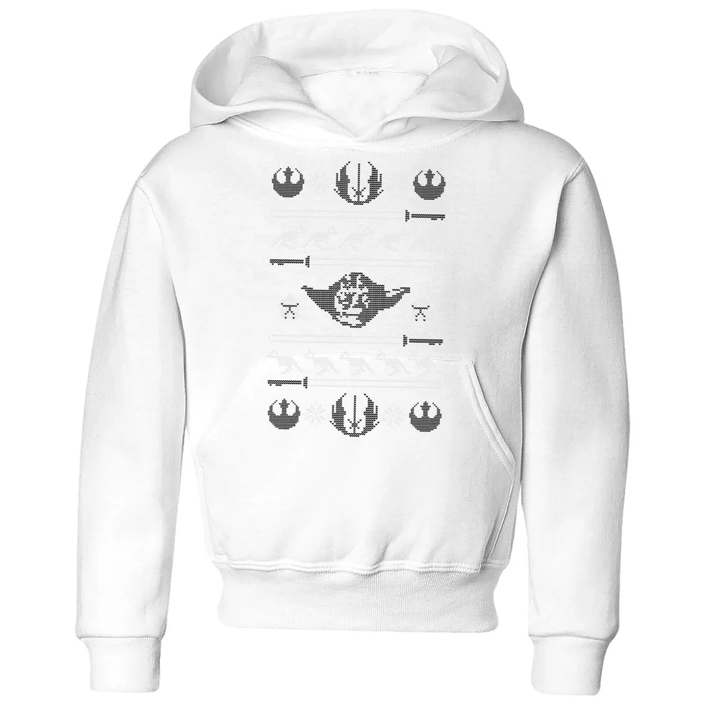 Star Wars Yoda Sabre Knit Kids' Christmas Hoodie - White - 3-4 Jahre Bild 1