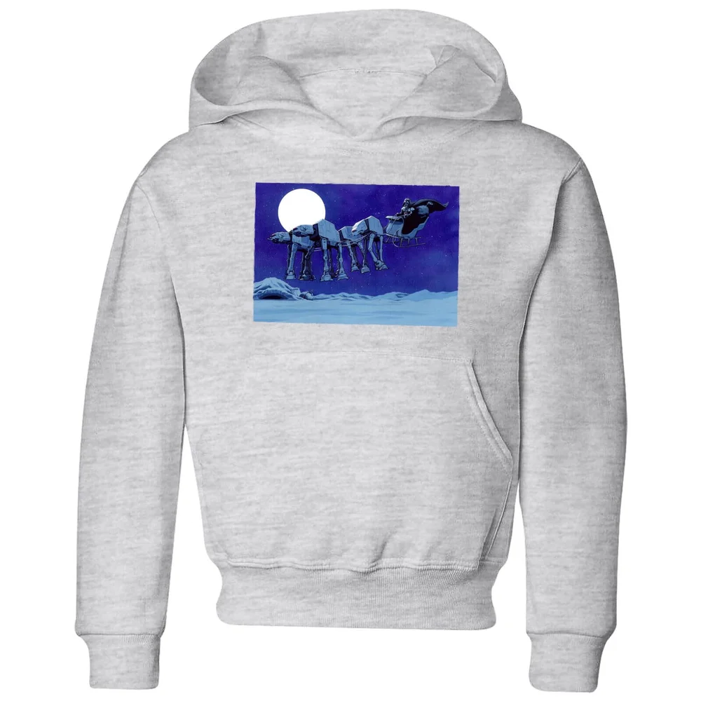 Star Wars AT-AT Darth Vader Sleigh Kids' Christmas Hoodie - Grey - 3-4 Jahre Bild 1