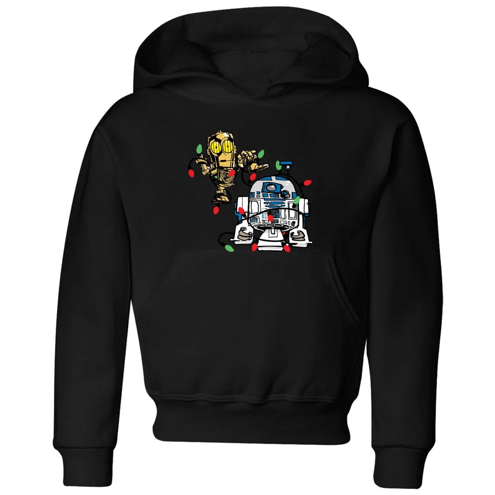 Star Wars Tangled Fairy Lights Droids Kids' Christmas Hoodie - Black - 3-4 Jahre Bild 1