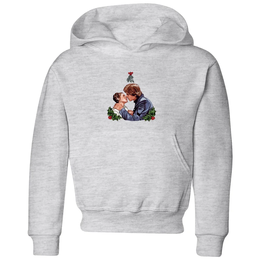 Star Wars Mistletoe Kiss Kids' Christmas Hoodie - Grey - 3-4 Jahre Bild 1
