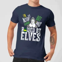 Elf Raised By Elves Herren Christmas T-Shirt - Navy Blau