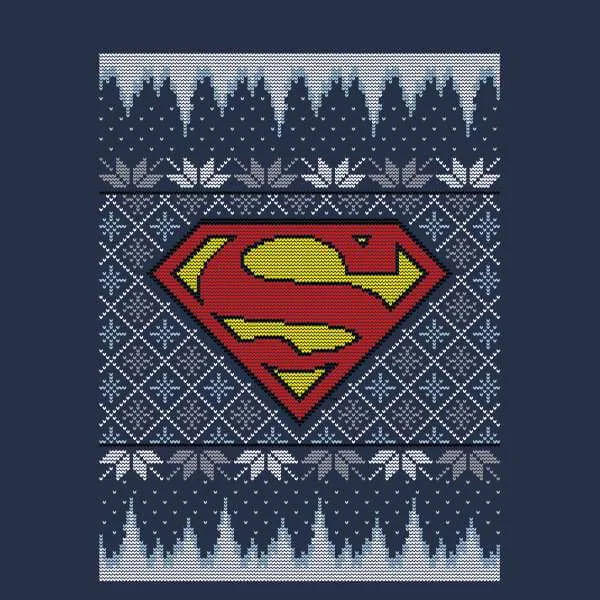 DC Superman Knit Herren Christmas T-Shirt - Navy Blau