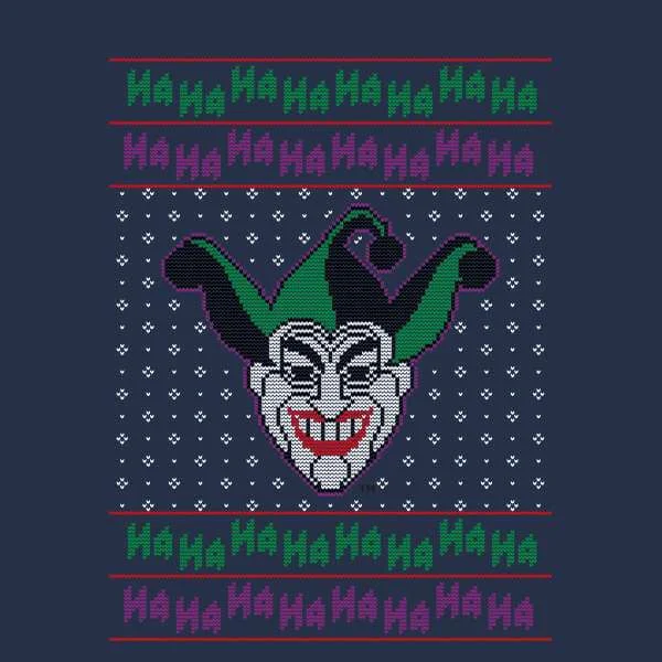 DC Joker Knit Herren Christmas T-Shirt - Navy Blau