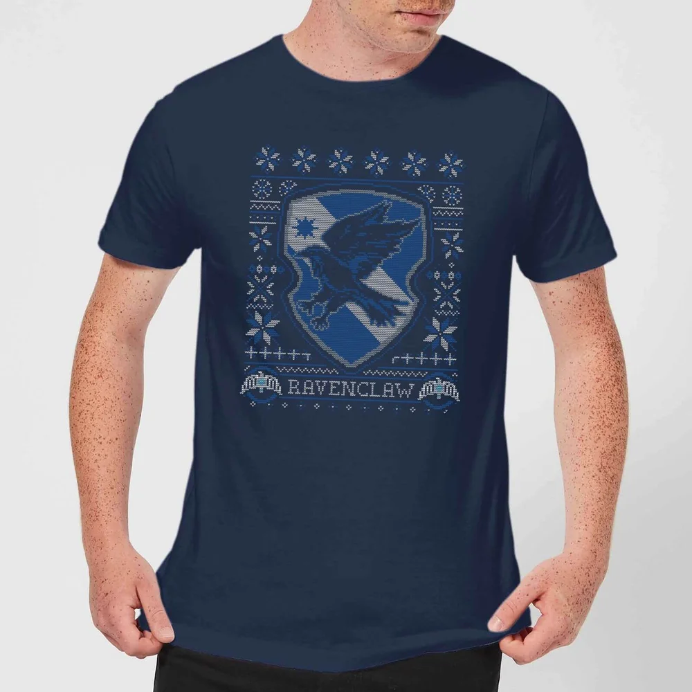 Harry Potter Ravenclaw Crest Herren Christmas T-Shirt - Navy Blau - S Bild 1