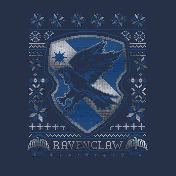 Harry Potter Ravenclaw Crest Herren Christmas T-Shirt - Navy Blau