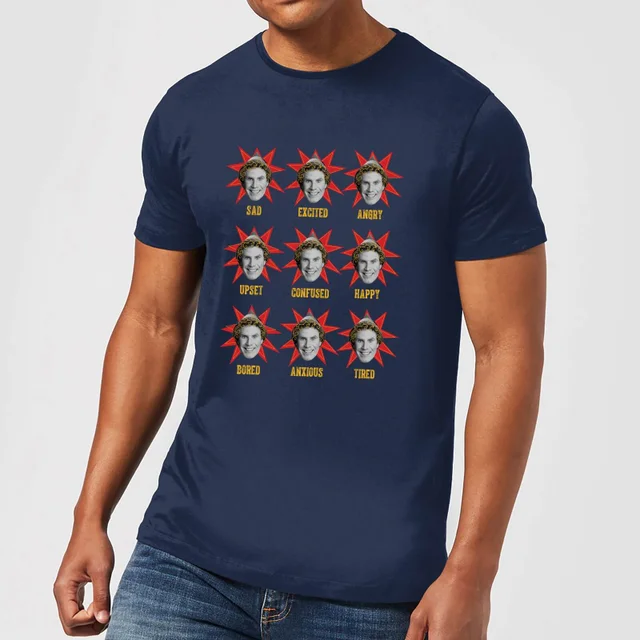 Elf Faces Herren Christmas T-Shirt - Navy Blau