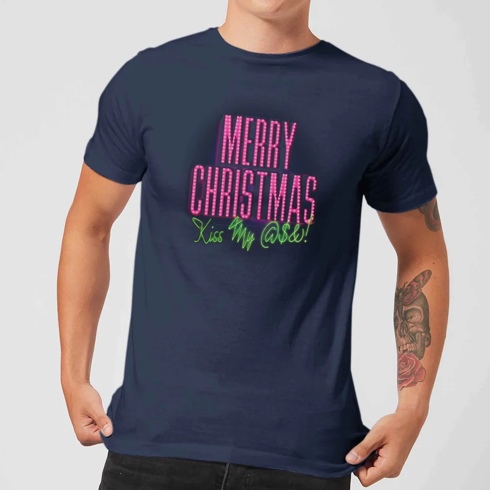 National Lampoon Merry Christmas (Kiss My @$$) Herren Christmas T-Shirt - Navy Blau - S Bild 1