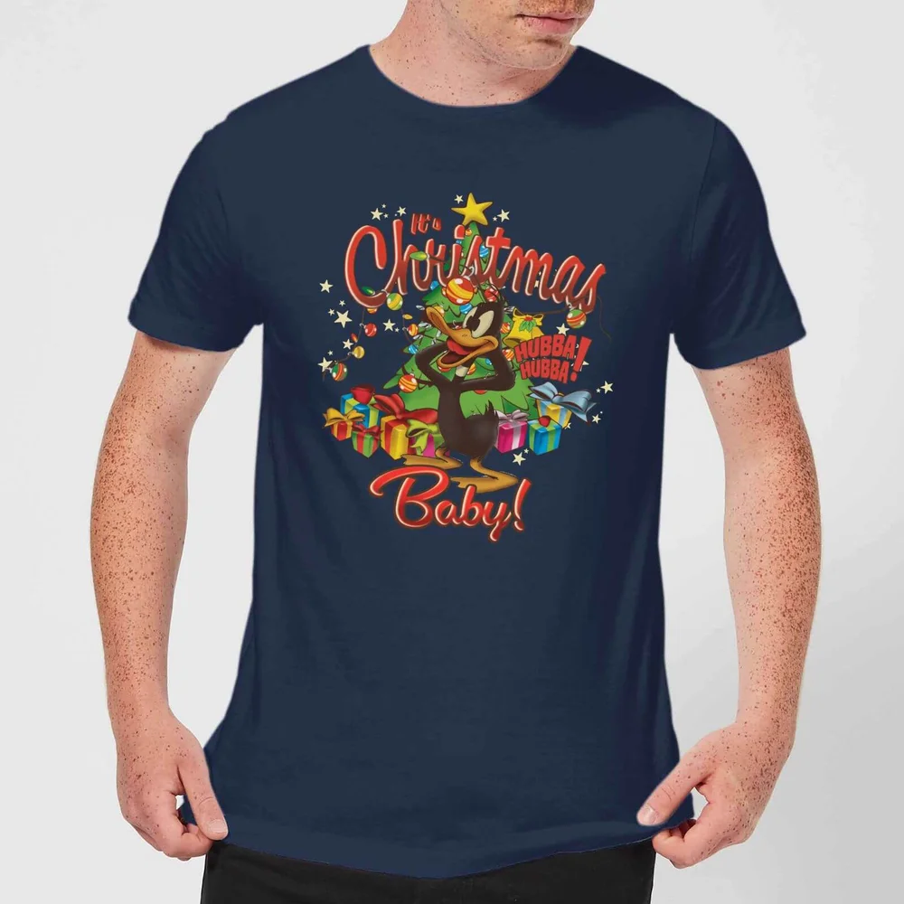Looney Tunes Its Christmas Baby Herren Christmas T-Shirt - Navy Blau - S Bild 1
