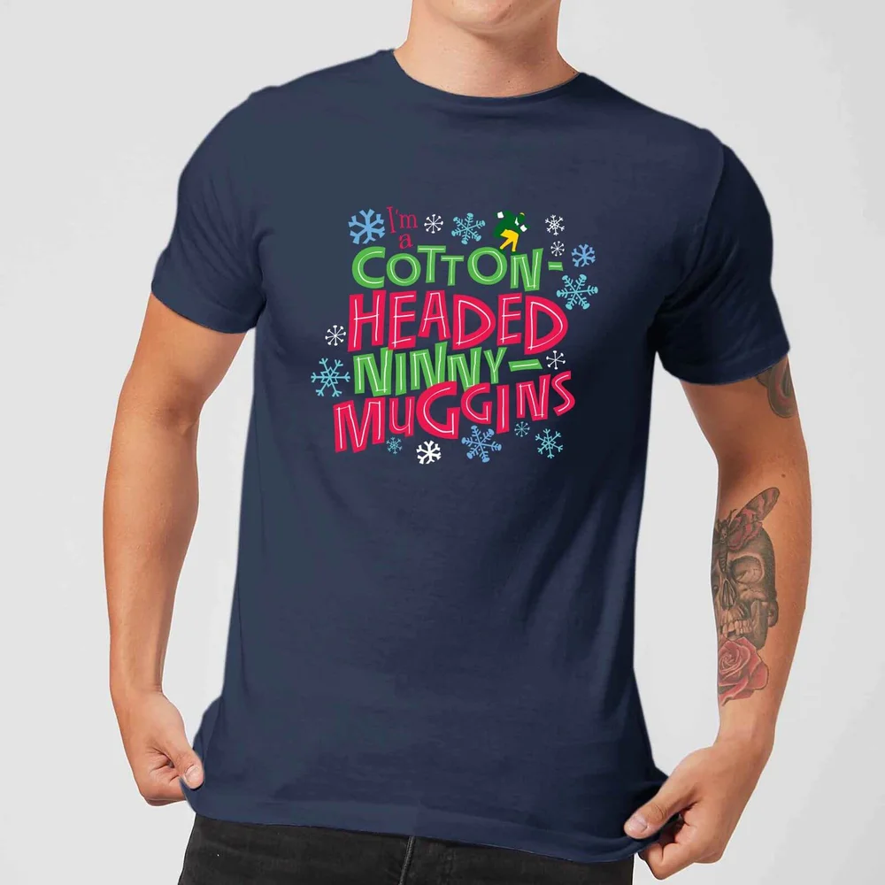 Elf Cotton-Headed Ninny-Muggins Herren Christmas T-Shirt - Navy Blau - S Bild 1