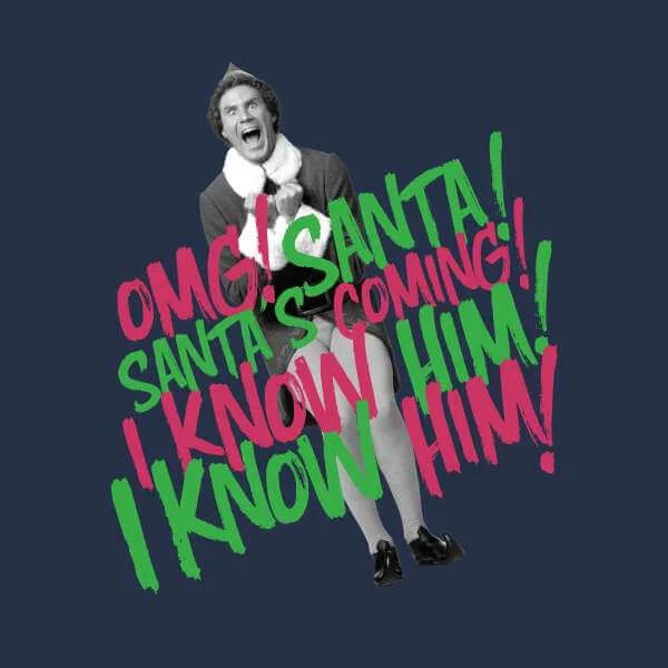 Elf Santa! I Know Him! Herren Christmas T-Shirt - Navy Blau