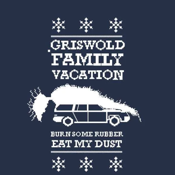 National Lampoon Griswold Vacation Ugly Knit Herren Christmas T-Shirt - Navy Blau