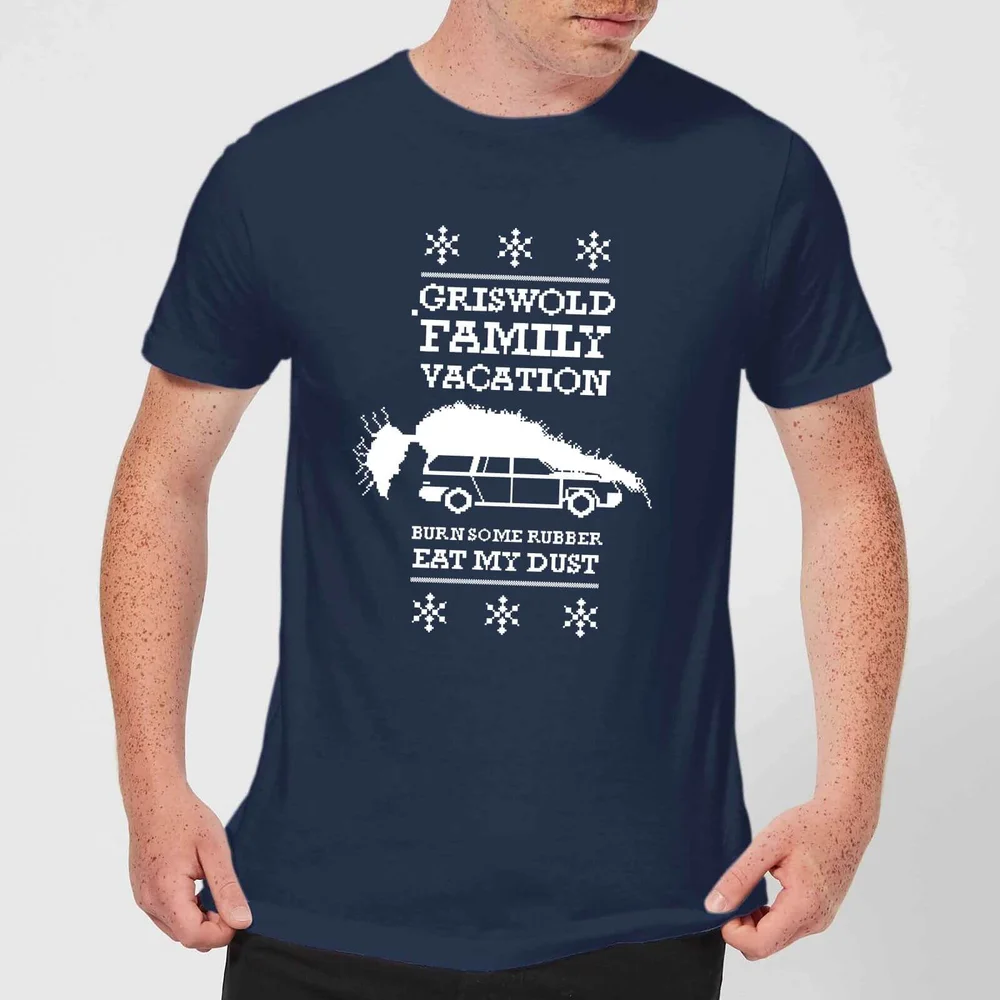 National Lampoon Griswold Vacation Ugly Knit Herren Christmas T-Shirt - Navy Blau - S Bild 1