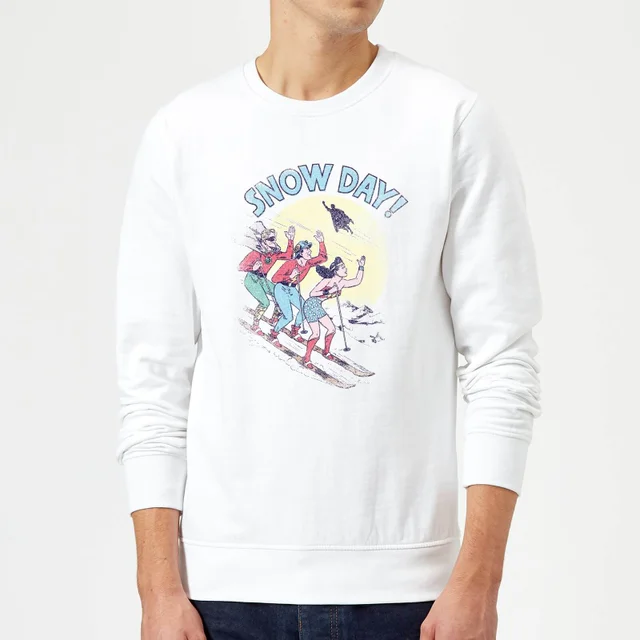 DC Comics Snow Day! Weihnachtspullover – Weiß