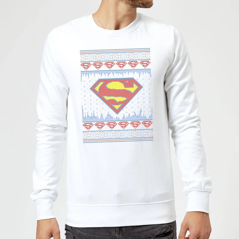 DC Comics Supergirl Knit Weihnachtspullover – Weiß - S Bild 1