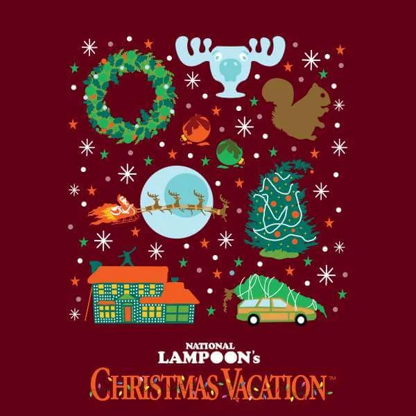 National Lampoon Griswold Christmas Starter Pack Weihnachtspullover – Burgund