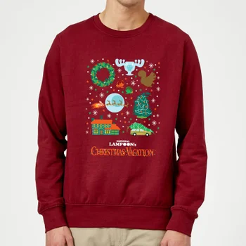 National Lampoon Griswold Christmas Starter Pack Weihnachtspullover – Burgund