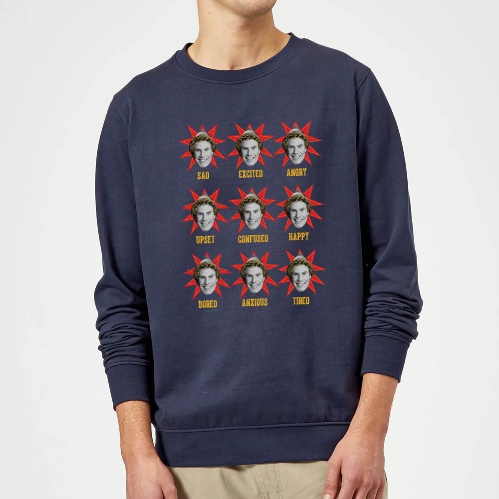 Elf Faces Weihnachtspullover – Navy - S Bild 1