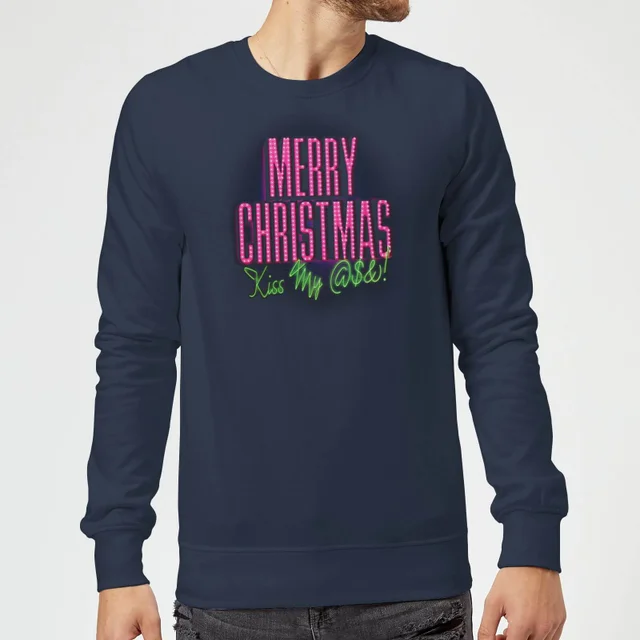 National Lampoon Merry Christmas (Kiss My @$$) Weihnachtspullover – Navy