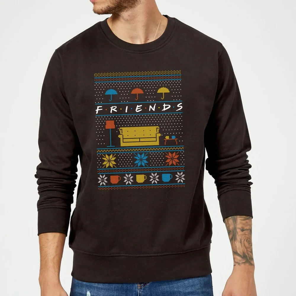 Friends Sofa Knit Weihnachtspullover – Schwarz - S Bild 1